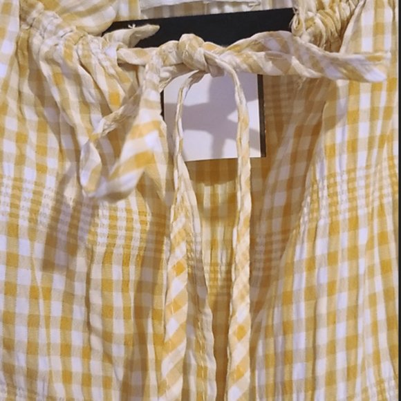 Max Studio -  Flowy Yellow & White Midid Gingham Dress - Picture 4 of 7